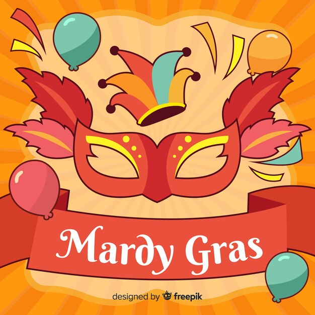 Flat mardi gras carnival background