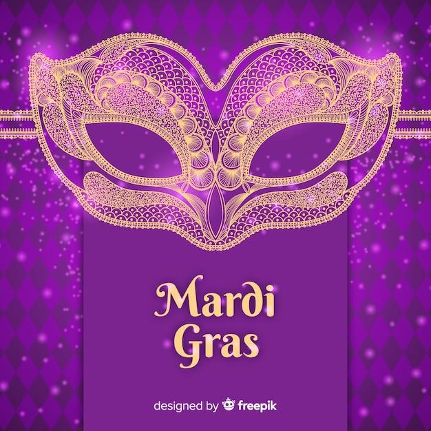 Flat mardi gras carnival background