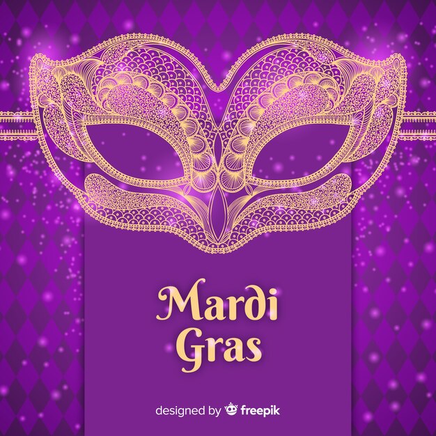 Flat mardi gras carnival background