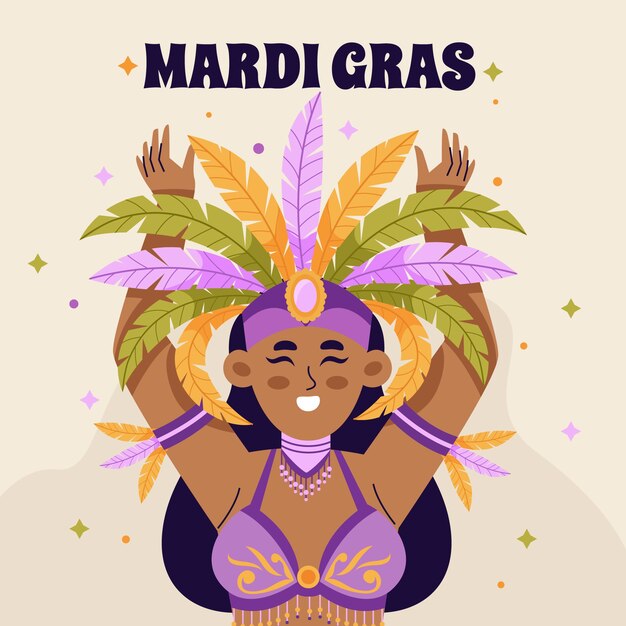 Flat mardi gras illustration