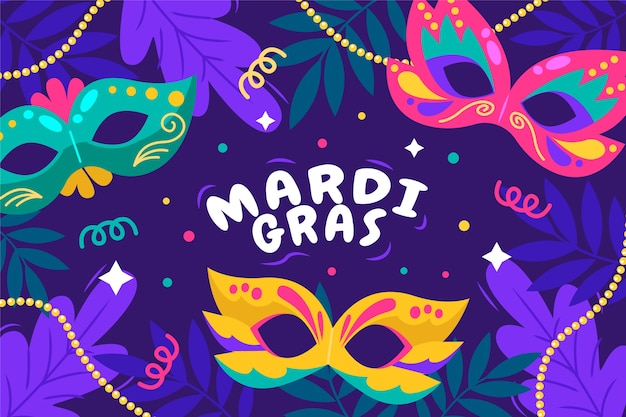 Free vector flat mardi gras illustration