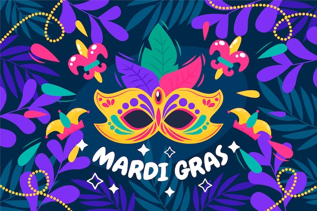 Free vector flat mardi gras illustration