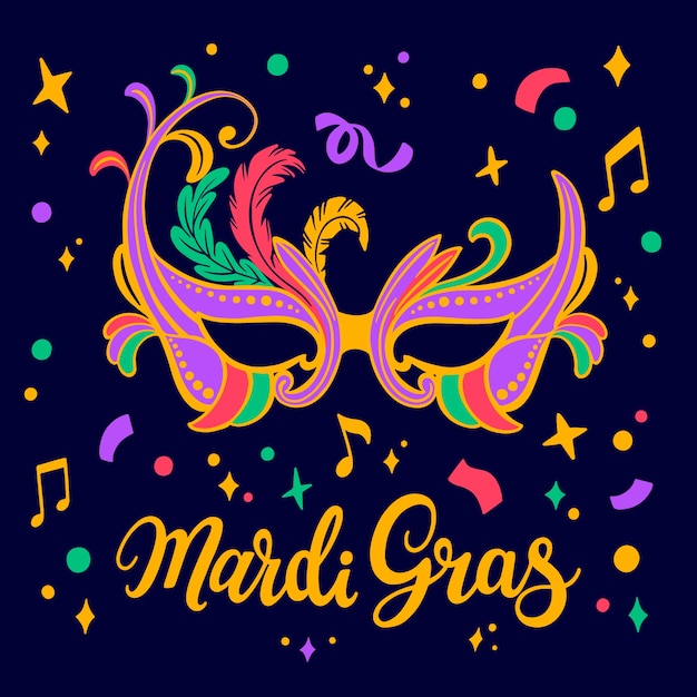 Free Vector flat mardi gras illustration