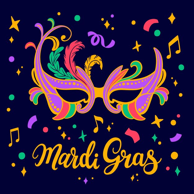 Flat mardi gras illustration