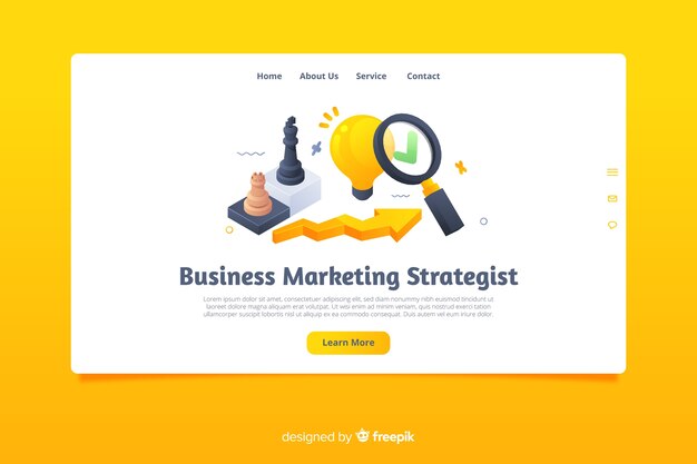 Flat marketing landing page template