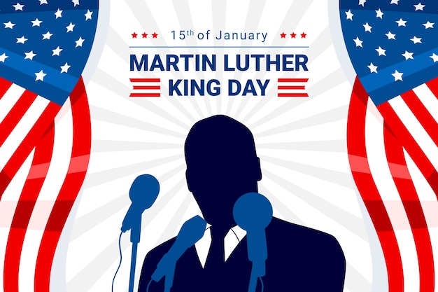 Free vector flat martin luther king day background