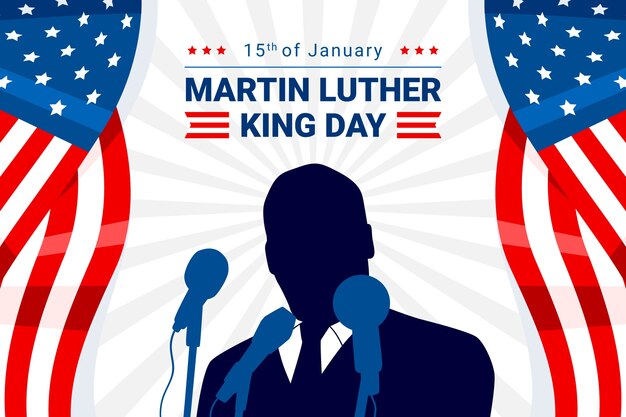 Flat martin luther king day background