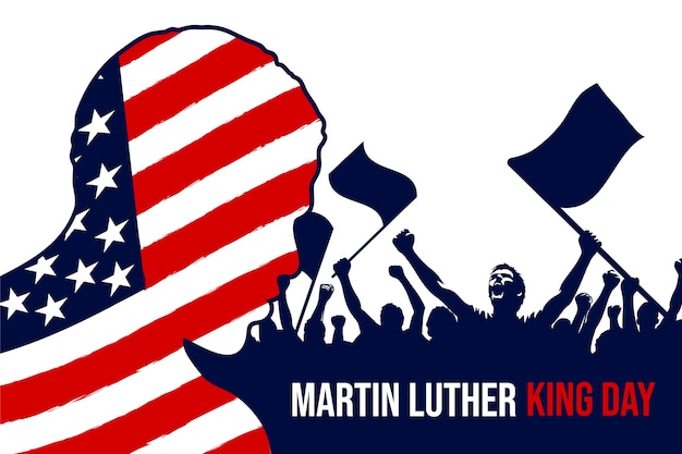 Vettore gratuito flat martin luther king giorno di sfondo