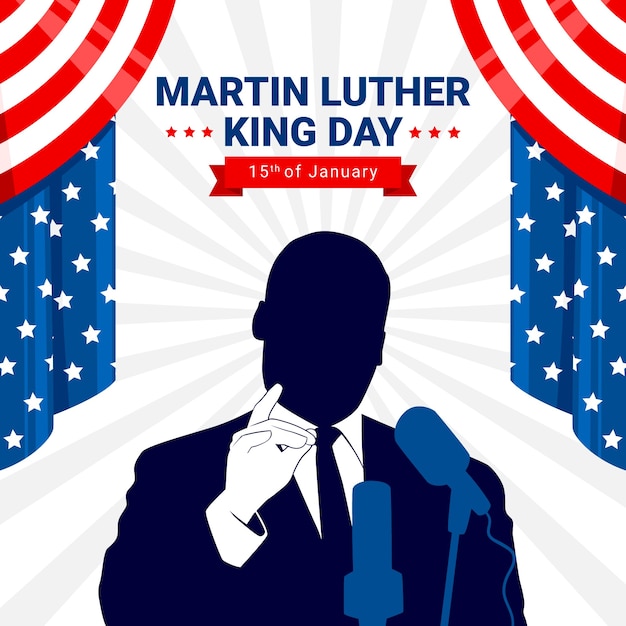 Vettore gratuito illustrazione piatta del giorno di martin luther king