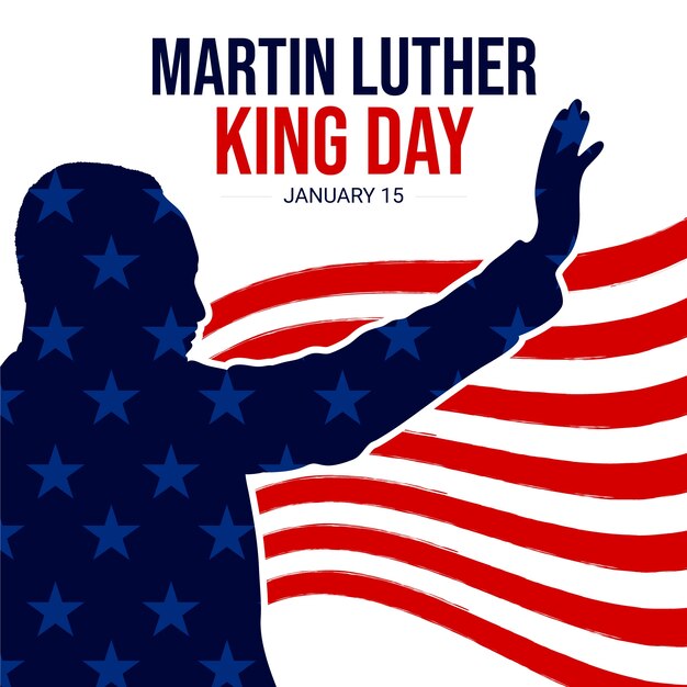 Плоская иллюстрация дня Мартина Лютера Кинга