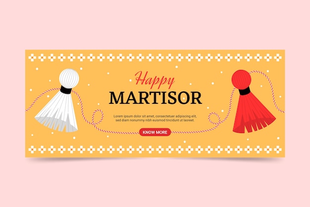 Free vector flat martisor horizontal banner