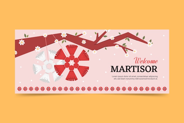 Banner orizzontale martisor piatto