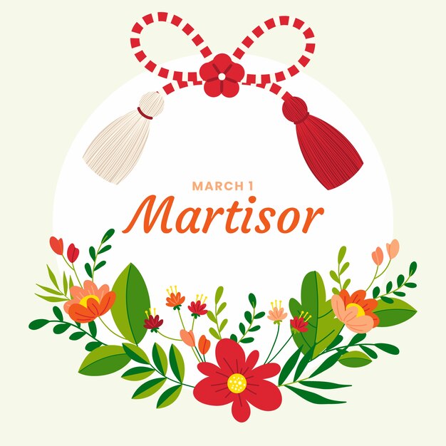 Flat martisor illustration