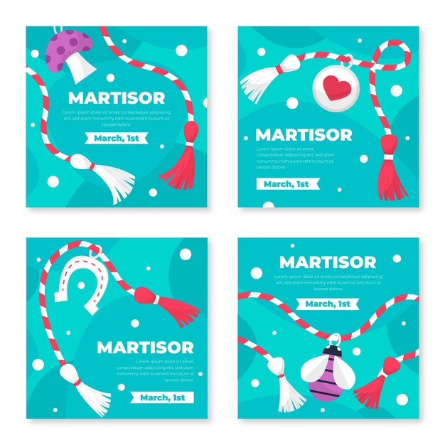 Flat martisor instagram posts collection