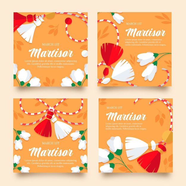 Flat martisor instagram posts collection