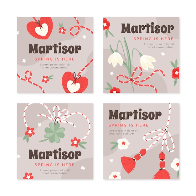 Flat martisor instagram posts collection