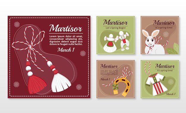 Flat martisor instagram posts collection