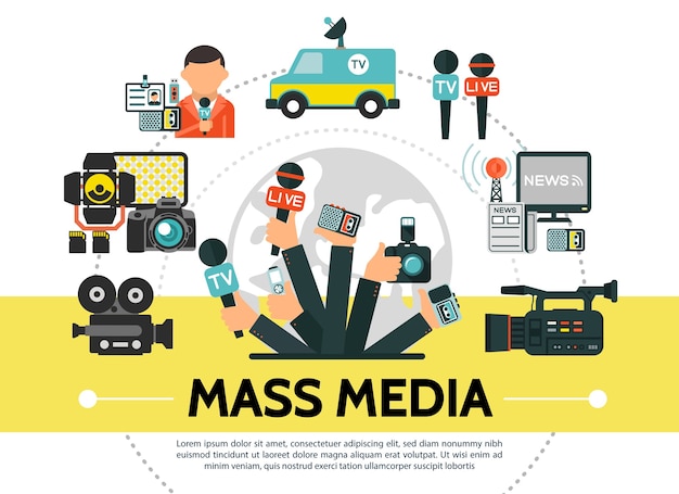 Flat mass media concept 