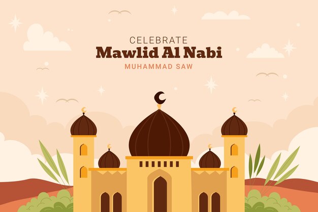 Flat mawlid al nabi background