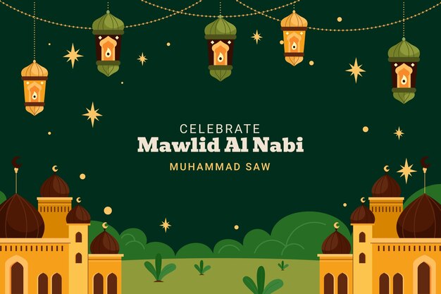 Flat mawlid al nabi background