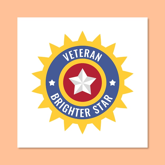 Free vector flat medal veteran logo template