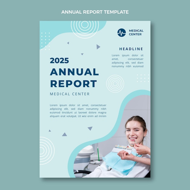 Free vector flat medical annual report