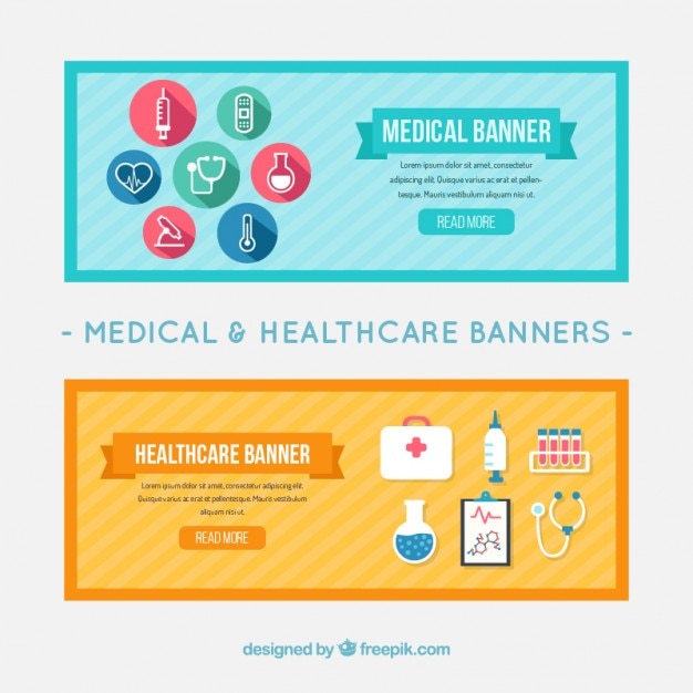 Free vector flat medical banners