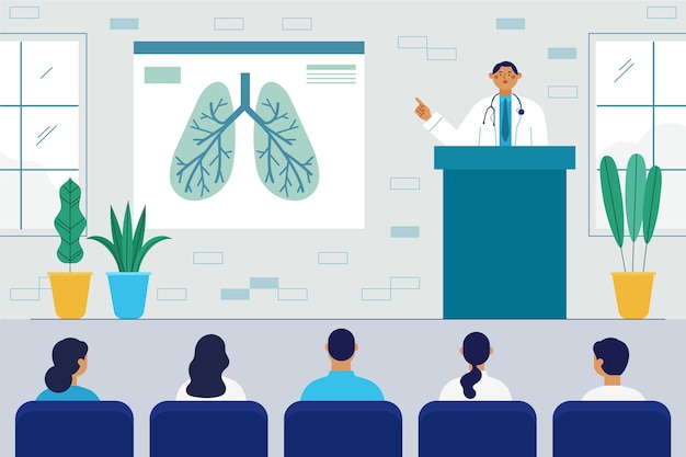 Free vector flat medical conference illustration