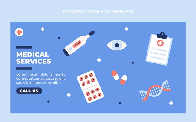 Flat medical design medical facebook post