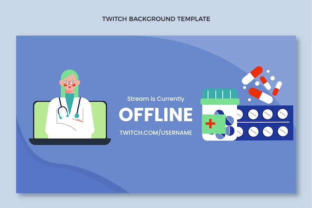 Flat medical design medical twitch background