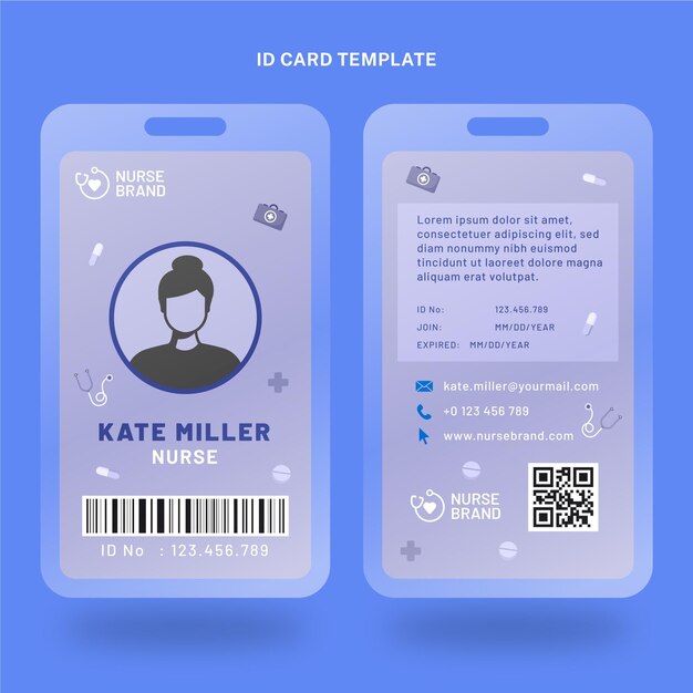 Flat medical id card