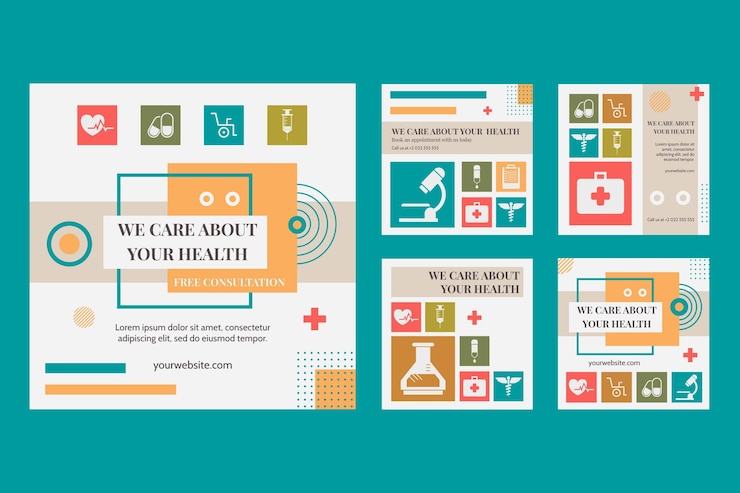 Free Vector flat medical instagram post