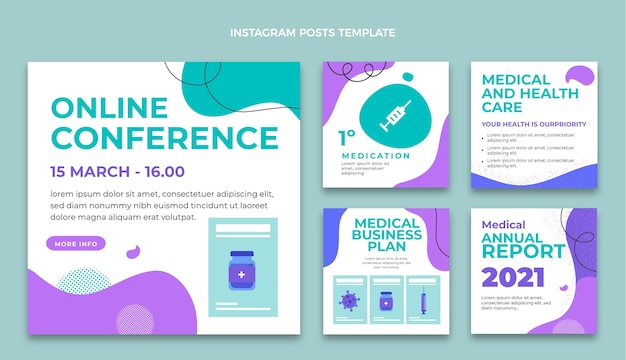 Free vector flat medical instagram post