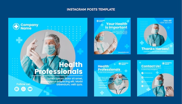 Плоский медицинский пост в instagram