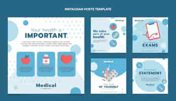 Free vector flat medical instagram post