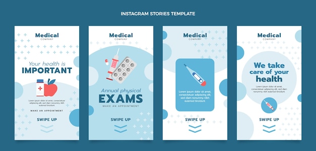 Flat medical instagram stories