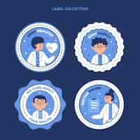 Free vector flat medical label collection