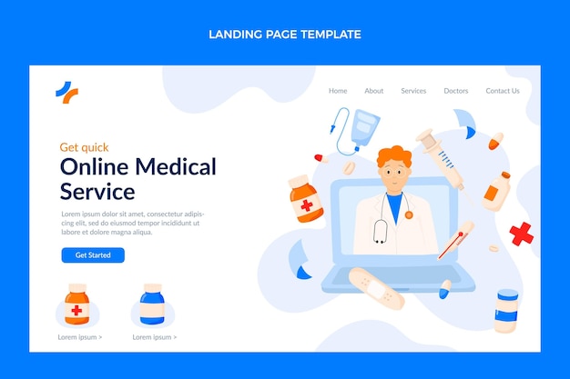 Flat medical landing page