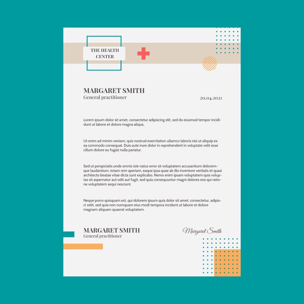 Flat medical letterhead