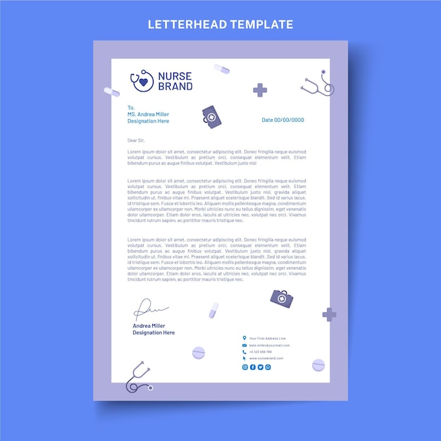 Free vector flat medical letterhead