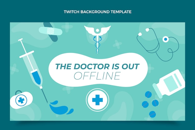 Free vector flat medical twitch background design template