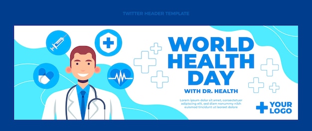 Flat medical twitter header