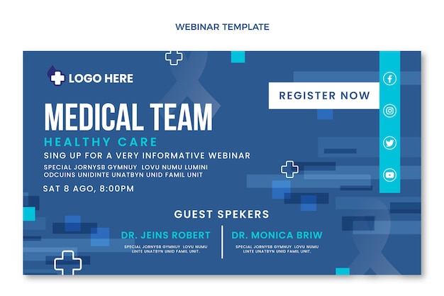 Free vector flat medical webinar