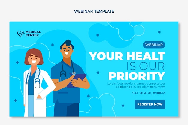 Free vector flat medical webinar