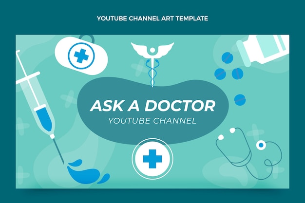 Шаблон оформления плоского медицинского канала youtube