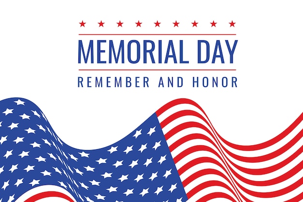 Free vector flat memorial day background