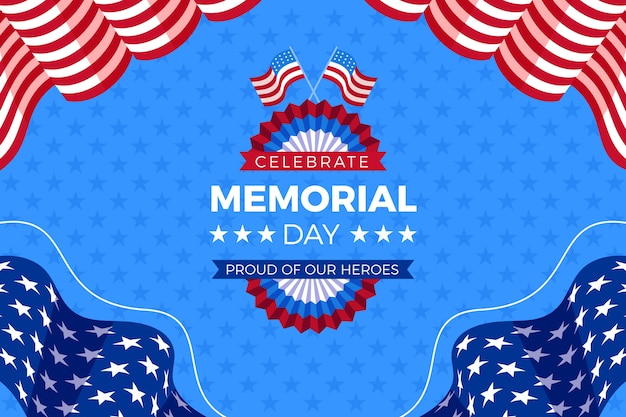 Free vector flat memorial day background