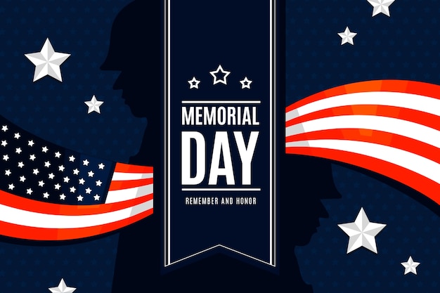 Flat memorial day background