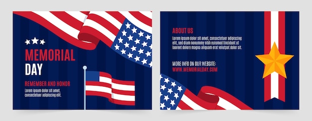 Flat memorial day brochure template