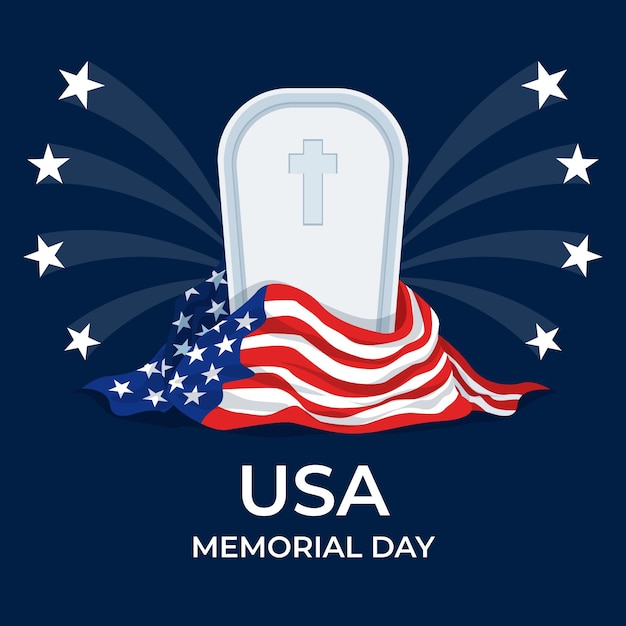 Free vector flat memorial day illustration